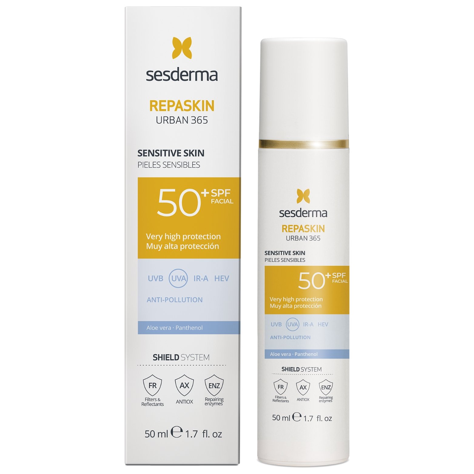 sesderma-repaskin-urban-365-veido-kremas-nuo-saules-jautriai-odai-spf50-50-ml.jpg SESDERMA REPASKIN URBAN 365 APSAUGINIS VEIDO KREMAS SPF50+ JAUTRIAI ODAI, 50 ML - Image 1