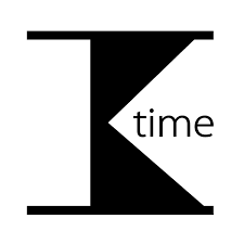 Stilizuota raidė K su žodžiu „time“